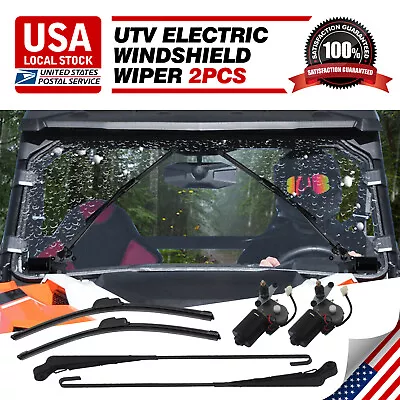 2Set Electric Windshield Wiper Motor Kit For Polaris RZR For Kawasaki UTV 12V • $44.88