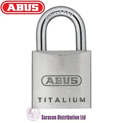 ABUS TITALIUM PADLOCK 20mm KEYED STANDARD SHACKLE - 64TI/20 • £7.95