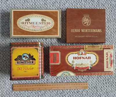 Vintage Cigar Boxes Tins X 4 Ritmeester Hofnar Henri Wintermans Holland • $20