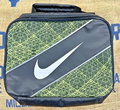 Nike Air Soft LUNCH BOX Bag Green Network Nike Swoosh Vinyl • $10