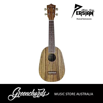 $80 • Buy Persian UKSP-ZEBRA Zebrawood Soprano 21 Inch Ukulele With Aquila Strings