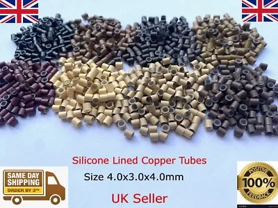 Copper Micro TubesSilicone LinedLinksRingsBeads For Stick Tip Hair 3.0 Mm • £2.99