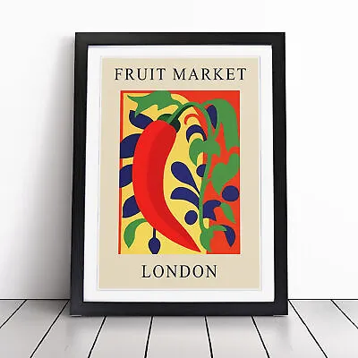 London Fruit Market Exhibition Red Chili Pepper Wall Art Print Framed Picture • £39.95