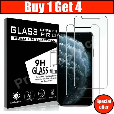 Tempered Glass Screen Protector For IPhone 12 13 11 Pro Max Mini XR X XS MAX NEW • £2.89