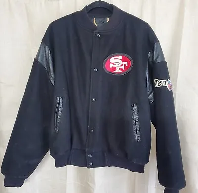 Vintage 90s San Francisco 49ers Wool Jacket Varsity Chalk Line Size XL • $249.99