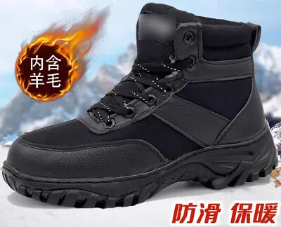 Mens Hiking Hunting Fleeces Camo Shoes Tactical Military Deployment Ankle Boots • £38.28