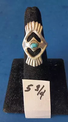 Vintage Native American Sterling & Turquoise Ring Size 5 3/4 • $42.50