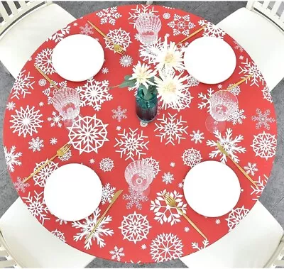 Lndoor Outdoor Patio Round Fitted Vinyl Tablecloth Flannel Backing ... 45 -56  • $9.99