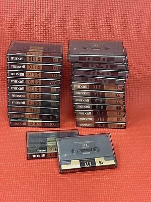 Lot Of 22 Maxell XLII/XLIIS High Bias Audio Cassette Tapes 60-90-100 NEW READ • $66