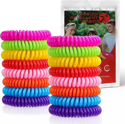 £16.35 • Buy 20 Pack Mosquito Repellent Bracelet, Insect Midge Bands For Adults... 