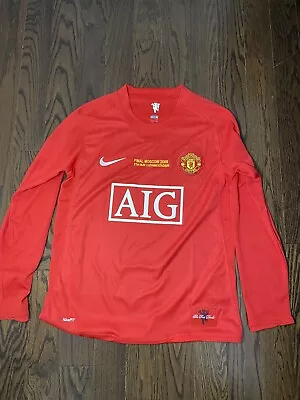 RONALDO 7 MANCHESTER UNITED 2007 2008 HOME JERSEY FINAL MOSCOW SIZE Size • $14.63