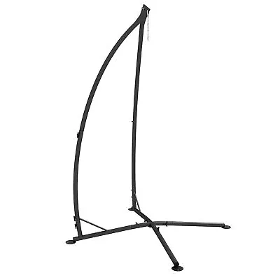 Outsunny Hammock Chair Stand Metal Frame Hammock Stand Only With Chian Black • £63.99