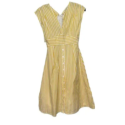 Zaful V Neck Yellow And White Striped Dress Size Small • $25