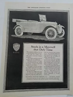1920 Maxwell Motor Corporation Car Steels That Defy Time Vintage Ad • $9.99