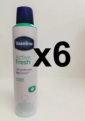 6 X 250ml Vaseline ACTIVE FRESH Antiperspirant Deodorant **UK STOCK Large Size • £19.99