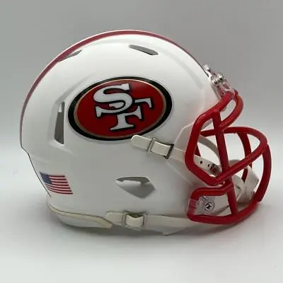 San Francisco 49ers CUSTOM Matte White - Red Facemask Mini Football Helmet • $65