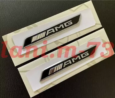 2 X AMG Chrome Side Decal Badge Sticker For Mercedes-Benz AMG Sport • $11.95