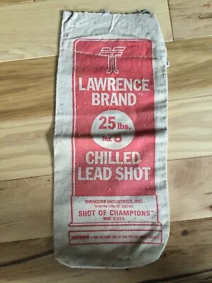 Vintage Lawrence Brand Chilled Lead Shot 25lbs No. 8  EMPTY Canvas Bag Shot Ex. • $12