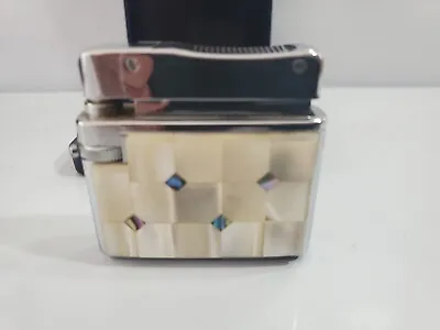 Vintage POLLY GAS PICCOLO MOP SILVER  Tone Cigarette Lighter &BOX / 4986/24 • $34