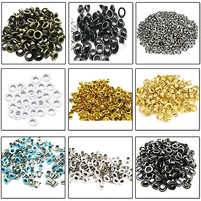 2mm - 12mm 100pcs Eyelets Grommets Brass DIY Leathercrafts Clothing Shoes Bags • £4.99