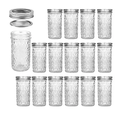 Mason Jars 12 OZ Canning Jars Jelly Jars With Regular Lids Ideal For Jam Honey • $35.99