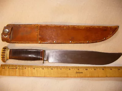 Vintage 1911-1923 MARBLE'S TRAILMAKER Leather Stag Bowie Knife 15  Long • $799.99