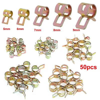 50Pcs 5/6/7/8/9mm Spring Clip Car Fuel Vacuum Water Oil Silicon Hose Tube Clamp • $7.59