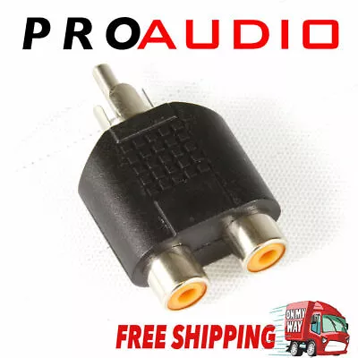 Y Double Adaptor 1RCA Male To 2RCA Female For RCA Cables • $5.95