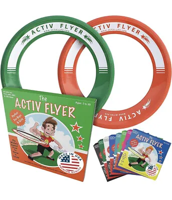 £8.50 • Buy Activ Life Kid's Flying Rings [2 Pack] Fly Straight & Don’t Hurt Orange And Gree