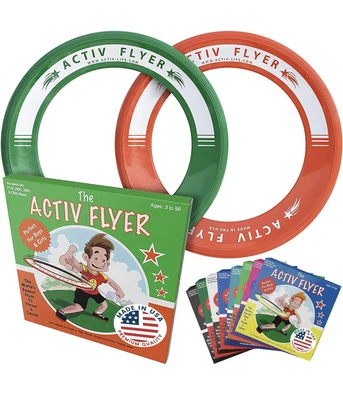 £8.50 • Buy Activ Life Kid's Flying Rings [2 Pack] Fly Straight & Don’t Hurt Orange And Gree