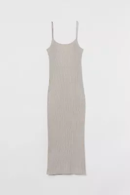 H&M Ribbed Dress Light Beige Size Large Brand New • $21