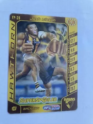 2016 AFL Teamcoach Footy Powers Josh Gibson Hawthorn #FP-28 • $3