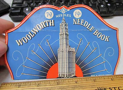 Vintage Woolworth Sewing Needle Book Unusual! Great Colors & Graphics Nice! • $14.99