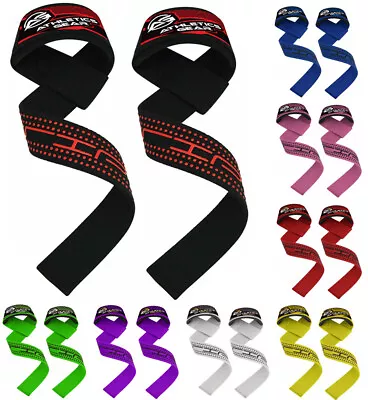 Weight Lifting Straps Gym Wrist Wraps Padded Training Extra Grip Support • £4.99