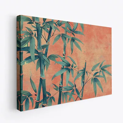 Bamboo Boho Minimalist Design 3 Horizontal Canvas Wall Art Prints Pictures • $58.99