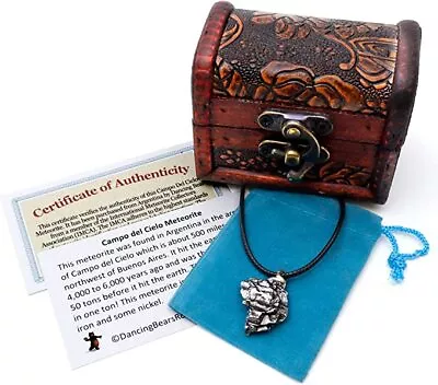 Meteorite Pendant Necklace Treasure Chest Box Authenticity Certificate • $19.96