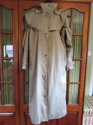 Jack Murphy Outdoor Waterproof Hooded Coat Long Khaki Size 16 Vgc • £85