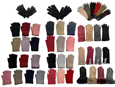 Winter Ladies Gloves Mittens Fingerless Gloves Soft Warm Knitted Stretchable  • $5.99