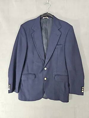 Vintage Munsingwear 38R Wool Blend Two Gold Button Jacket Blazer Men’s Navy Blue • $52.25