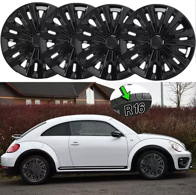 16  Set Of 4 Wheel Covers Snap On Hub Caps R16 Tire & Steel Rim For VW Beetle • $85.39