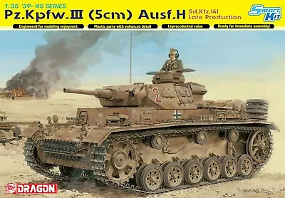 Dragon 1/35th Scale Panzer III Ausf H Late Kit No. 6642 • $89.99