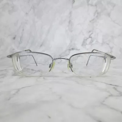 Flexon By Marchon 607 Eyeglasses Rectangular Gray Half Rim Frames 49-20-140 • $44.99