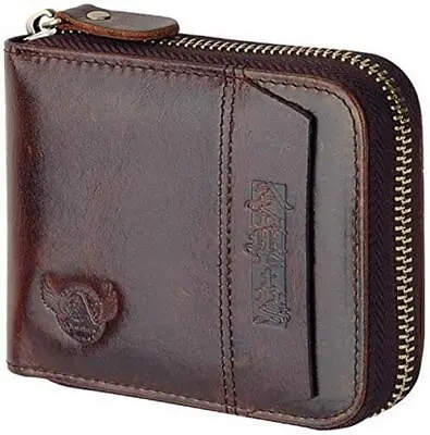 Admetus Men's Genuine Leather Short Zip-around Bifold Wallet  Assorted Colors  • $33.72