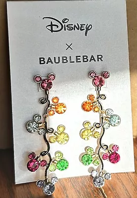 Disney X Baublebar Mickey Mouse Rainbow Holiday Christmas Lights Dangle Earrings • $17.99