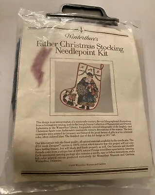Winterthur Father Christmas Stocking Needlepoint/Tapestry Kit Santa 1989 Complet • $60