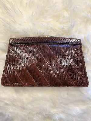 Vintage 1970s Snakeskin Clutch Handbag • $17