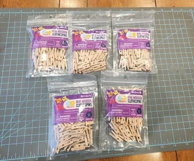 250 Pieces Total Mini 1  Natural Wooden Clothes Pins Photos Crafts  NIP - GwSS • $7.95