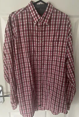 Farah Shirt Men’s Size Medium Red Check Long Sleeve Farah Top In VGC • £12.49