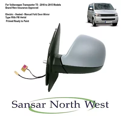 VW Transporter T5 2010-2015 Passenger Electric Door Wing Mirror Aerial LEFT • $233.75