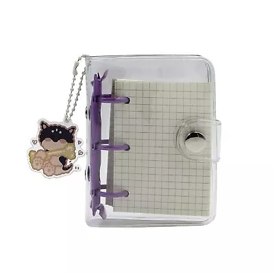 Cute Mini 3-Ring Binder Cover Notebook Clear Soft PVC Cover Protector Refilla... • $20.39